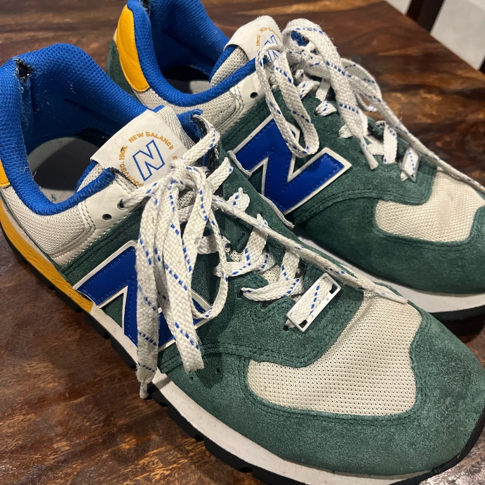New Balance Men's Green, Blue, and Yellow Sneakers